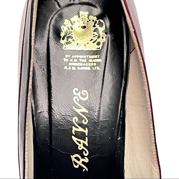 Rayne London Rare 80’s Vintage Custom Wine Red & Black Leather Pumps Size 8.5 AA - Picture 7 of 13